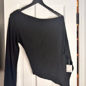Mango Pop XXL NWT Black Asymmetrical Women's Bodysuit